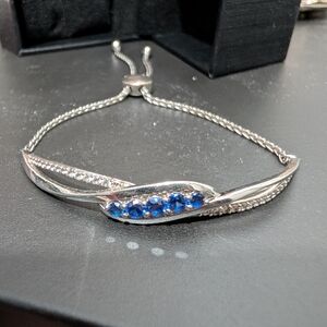 Elegant Silver and Blue Bracelet